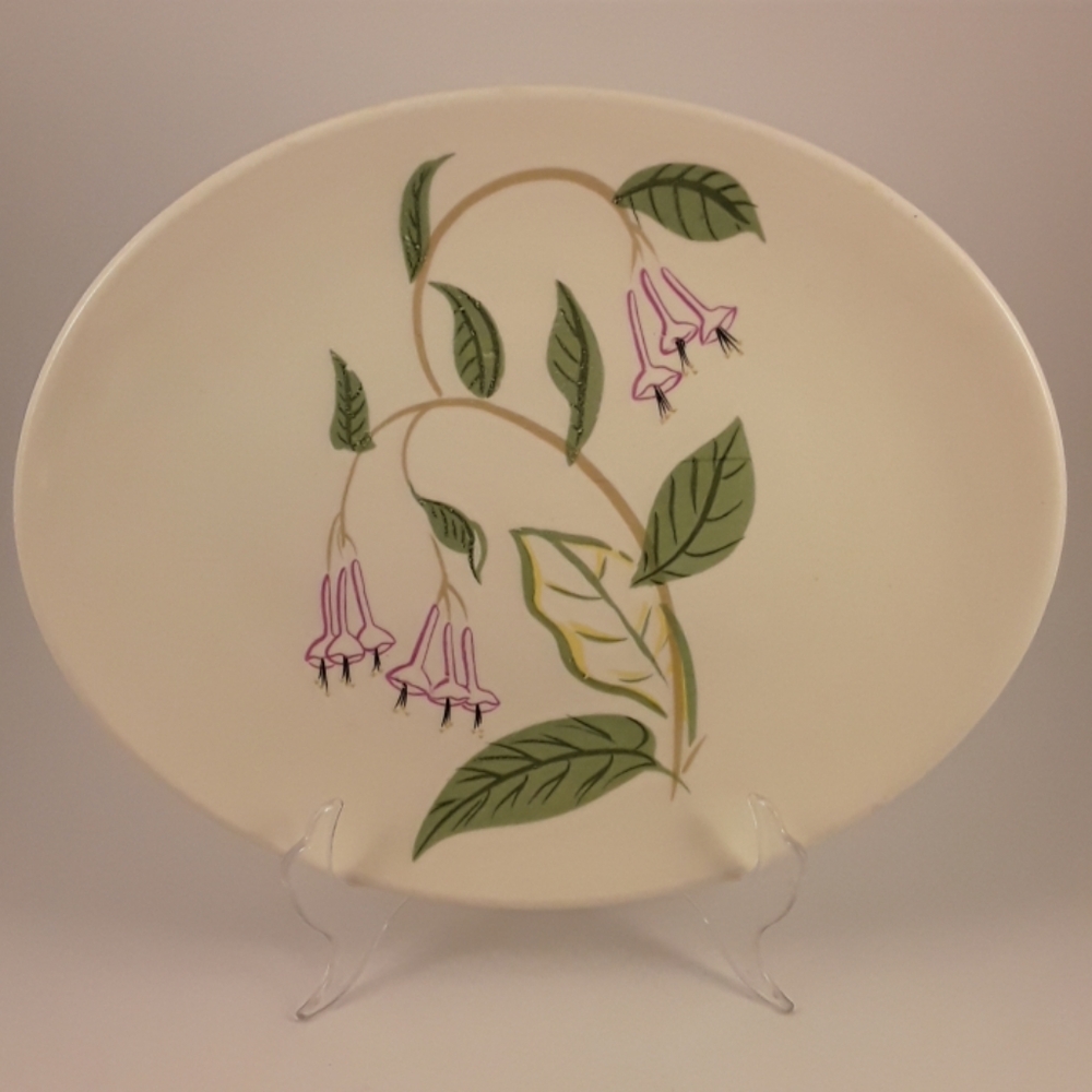 Vintage Edwin M Knowles floral oval platter